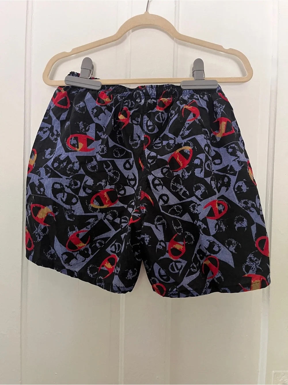 Vintage Champion Mens Logo Swim Shorts With Inside Little Pocket Size L (36/38)